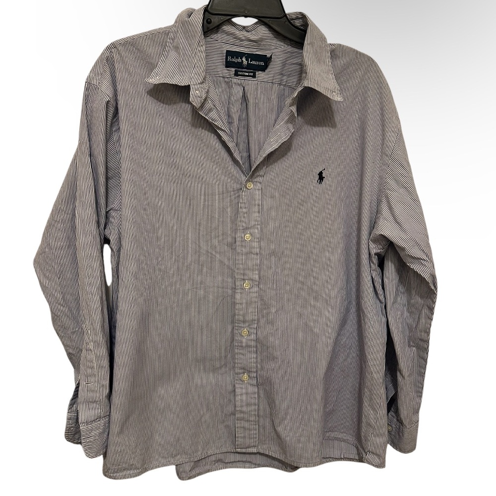 Ralph Lauren Men's Blue Striped Shirt preowned size XXL